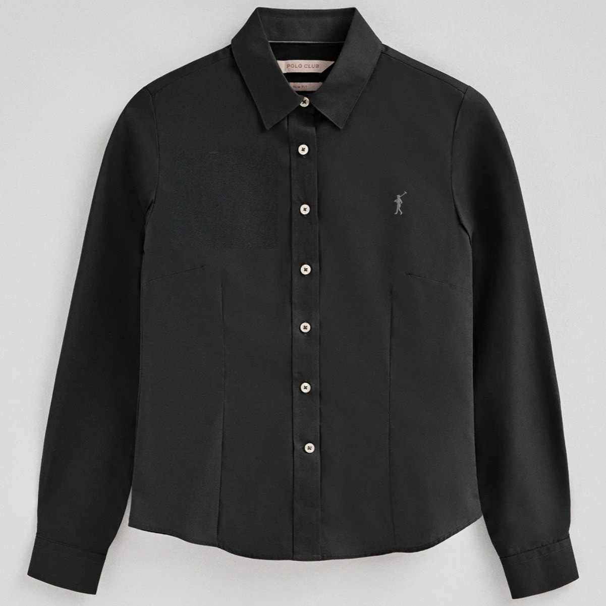 Camicia nera slim fit con logo Rigby Go