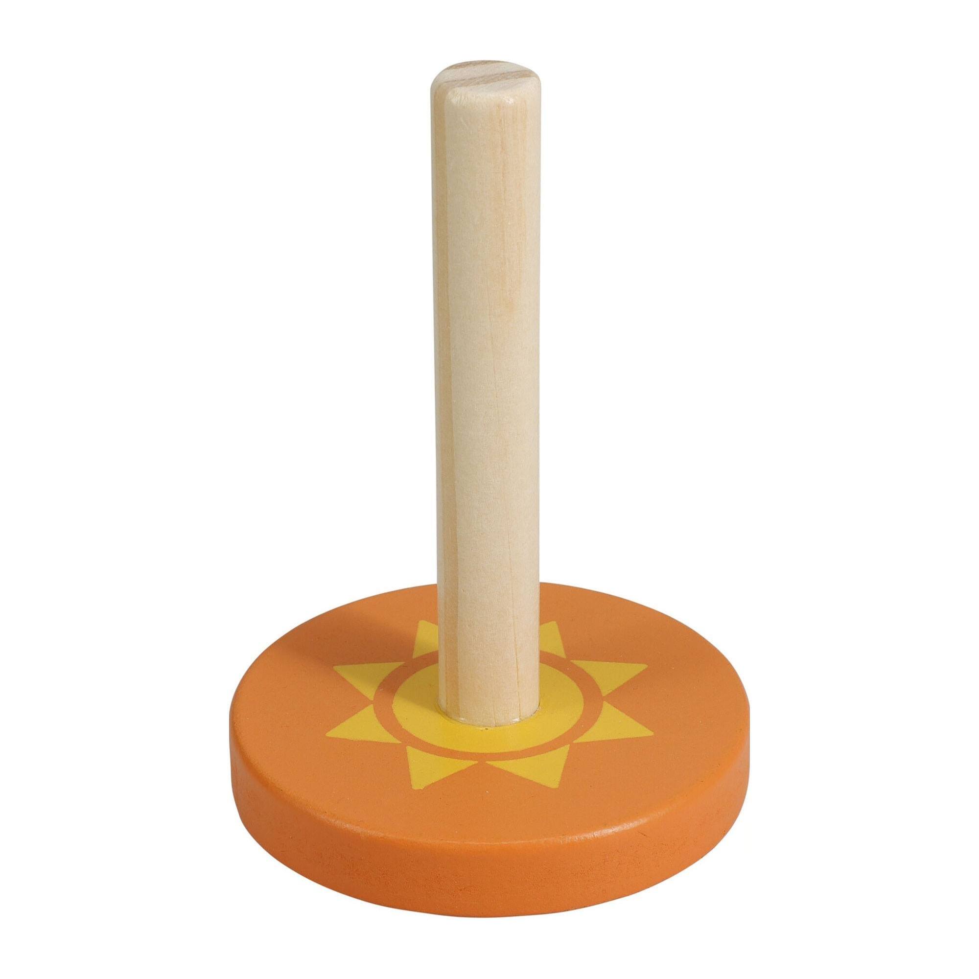 Well Home Juego de Lanzamiento del Anillo en madera con 5 soportes y 5 Anillos de plástico