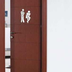 Stickers miroirs figures WC homme - femme