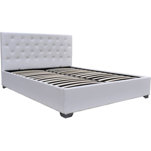 Lit double avec coffre "Tino" - 160 × 200 cm - Blanc