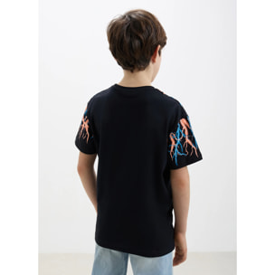 T-shirt oversize stampa fulmini