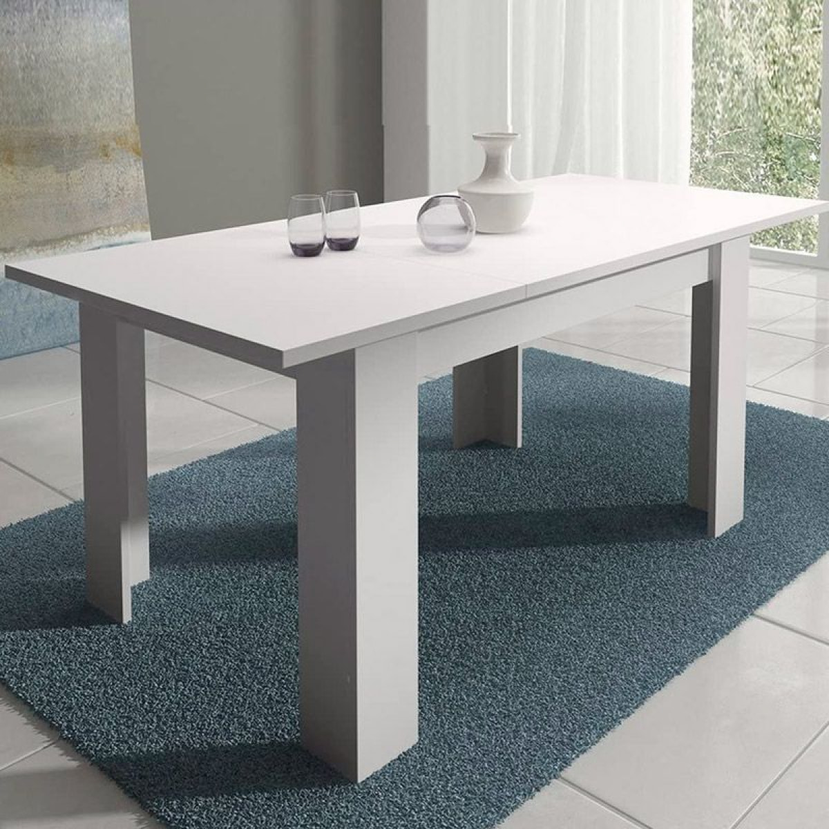 Mesa de comedor extensible Corfu Blanco