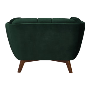 Fauteuil en velours vert foncé - Mona