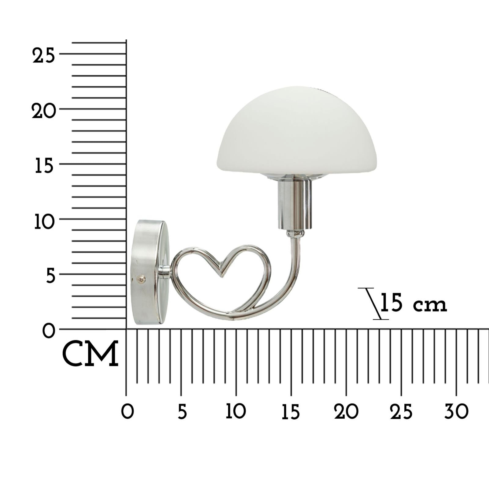 LAMPADA DA MURO LOVY SILVER CM 23X15X22