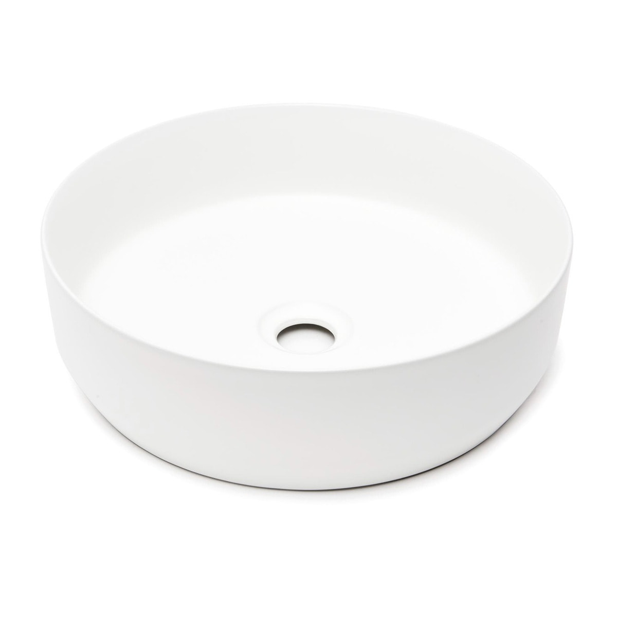 Vasque à poser ronde diamètre 39 cm - blanc mat - sans trop-plein - Infinitio SAT