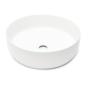 Vasque à poser ronde diamètre 39 cm - blanc mat - sans trop-plein - Infinitio SAT