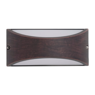 Forlight Aplique Exterior LED IP54, Diseño Rectangular Marrón Óxido, Luz Neutra 4000K, 444 Lúmenes, Resistente y Eficiente, Ideal para Fachadas y Terrazas, 8.7W, 30,000 Horas de Vida