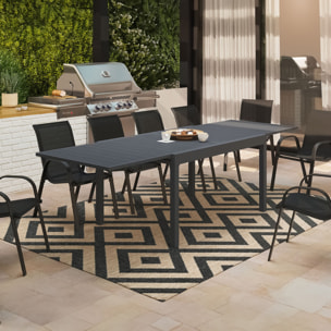 Table de jardin extensible 135-270cm polywood gris
