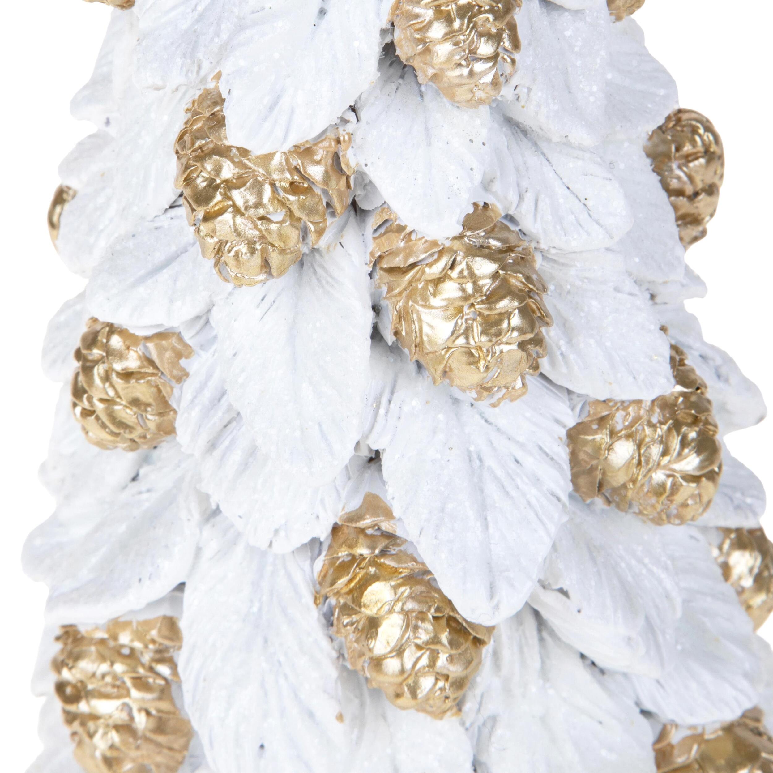 Albero artificiale con mini Pigne - Pezzi 1 - Colore Bianco - 12,5x30,5Hx12,5cm - Bianchi Dino