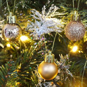 Conjunto de 60 bolas de navidad en colores champagne en varios diseños y acabados