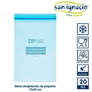 Bolsa congelacion zip 20uds pequeña 17x2 colección leknes