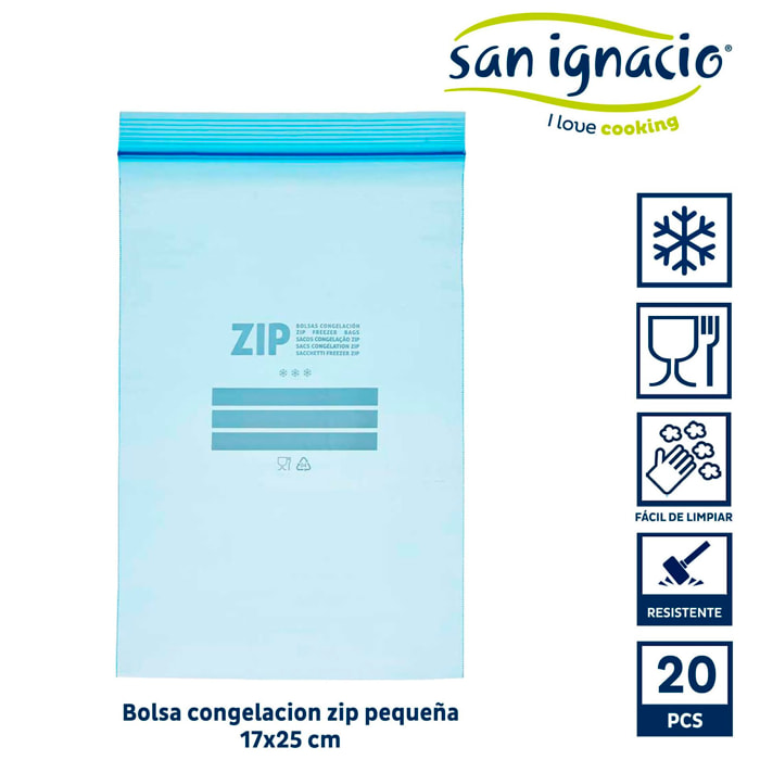 Bolsa congelacion zip 20uds pequeña 17x2 colección leknes