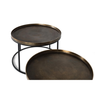 Mesas de Centro de Aluminio Mesa Grande: 75 Cm, Mesa Pequeña: 65 Cm Estilo Industrial