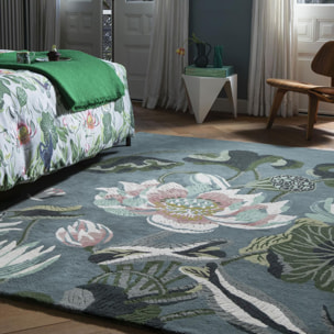 Tapis salon et chambre fait à la main en laine motif floral VAFI