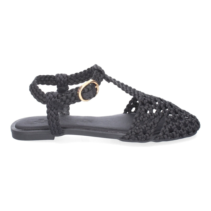 Sandalia Plana de Mujer, Comodas y Elegantes, Diseño Trenzado con Cierre de Hebilla
