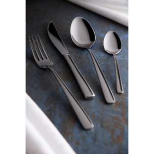 Set 24 Posate, 6 Cucchiai, 6 Forchette, 6 Coltelli, 6 Cucchiaini Excelsa- Luxury, Acciaio Argento