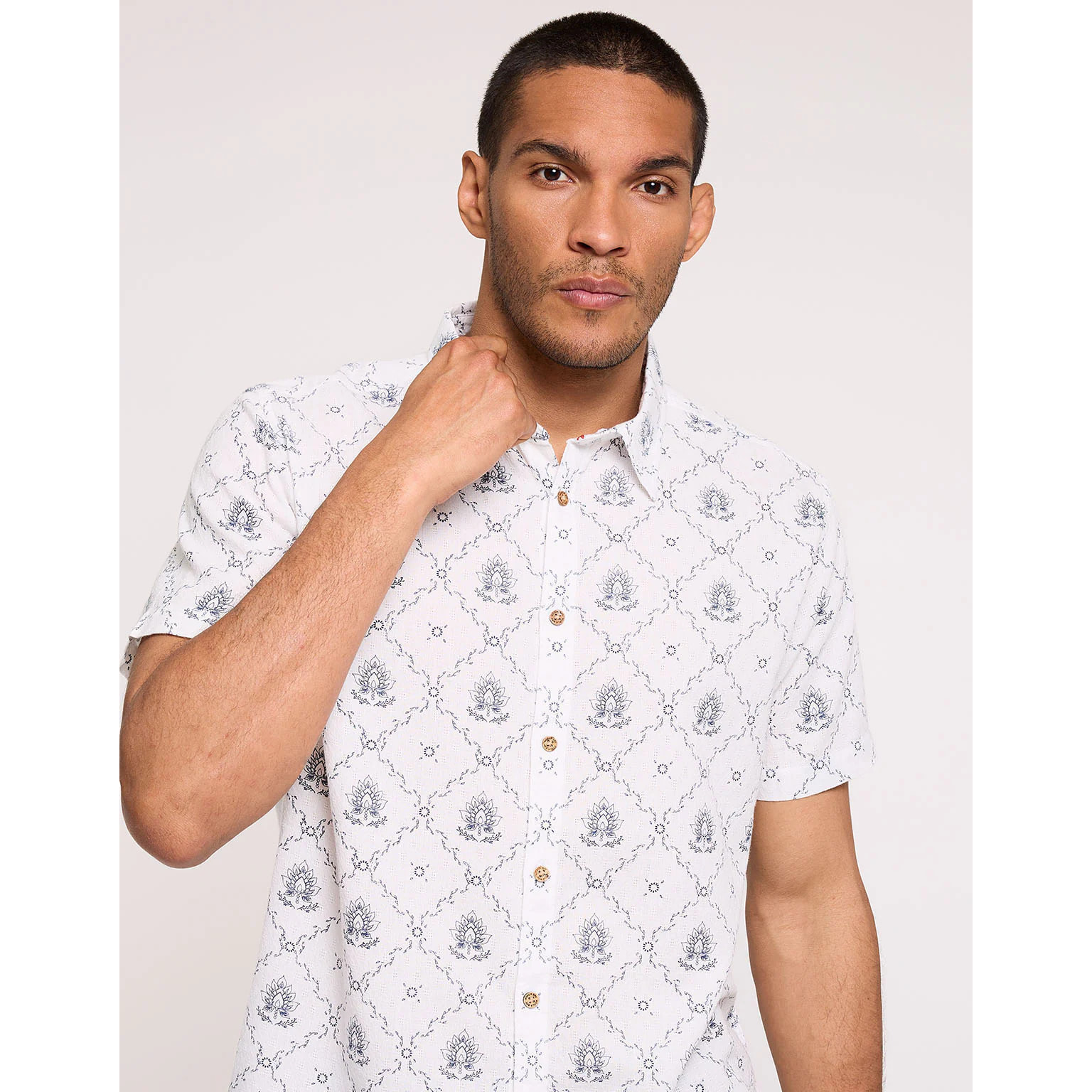 Camisa Manga Corta Beige - Naipes