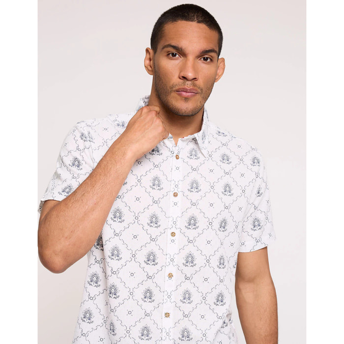 Camisa Manga Corta Beige - Naipes
