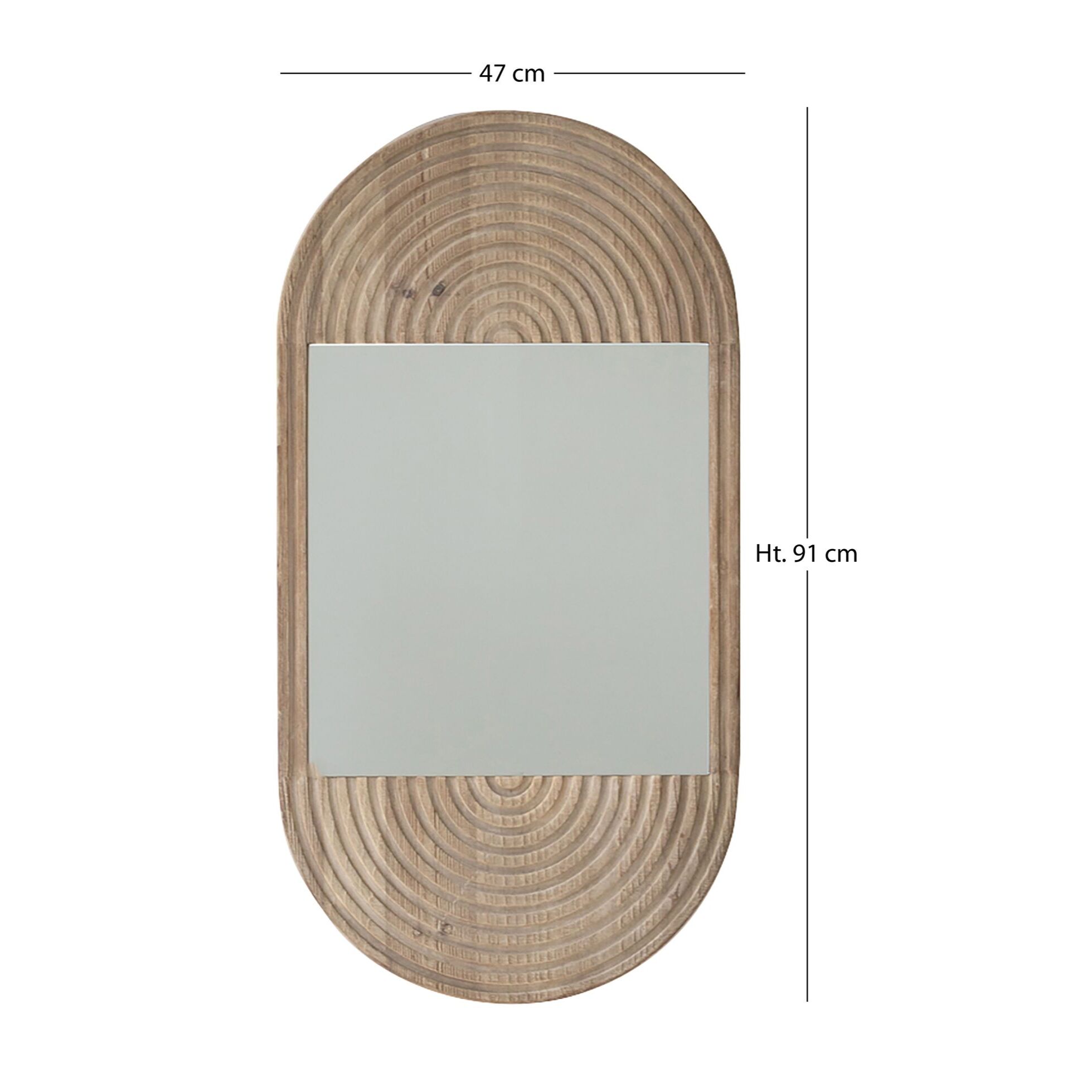 Miroir en pin recyclé h91cm KRISTEN