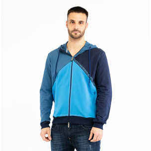 BIKKEMBERGS felpa uomo dark blue,dress blue,mediterranean blue