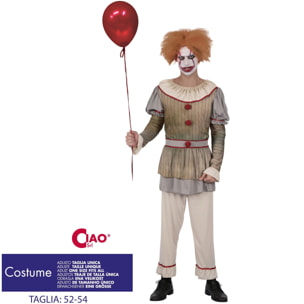 Horror Creepy Clown Costume Uomo Adulto