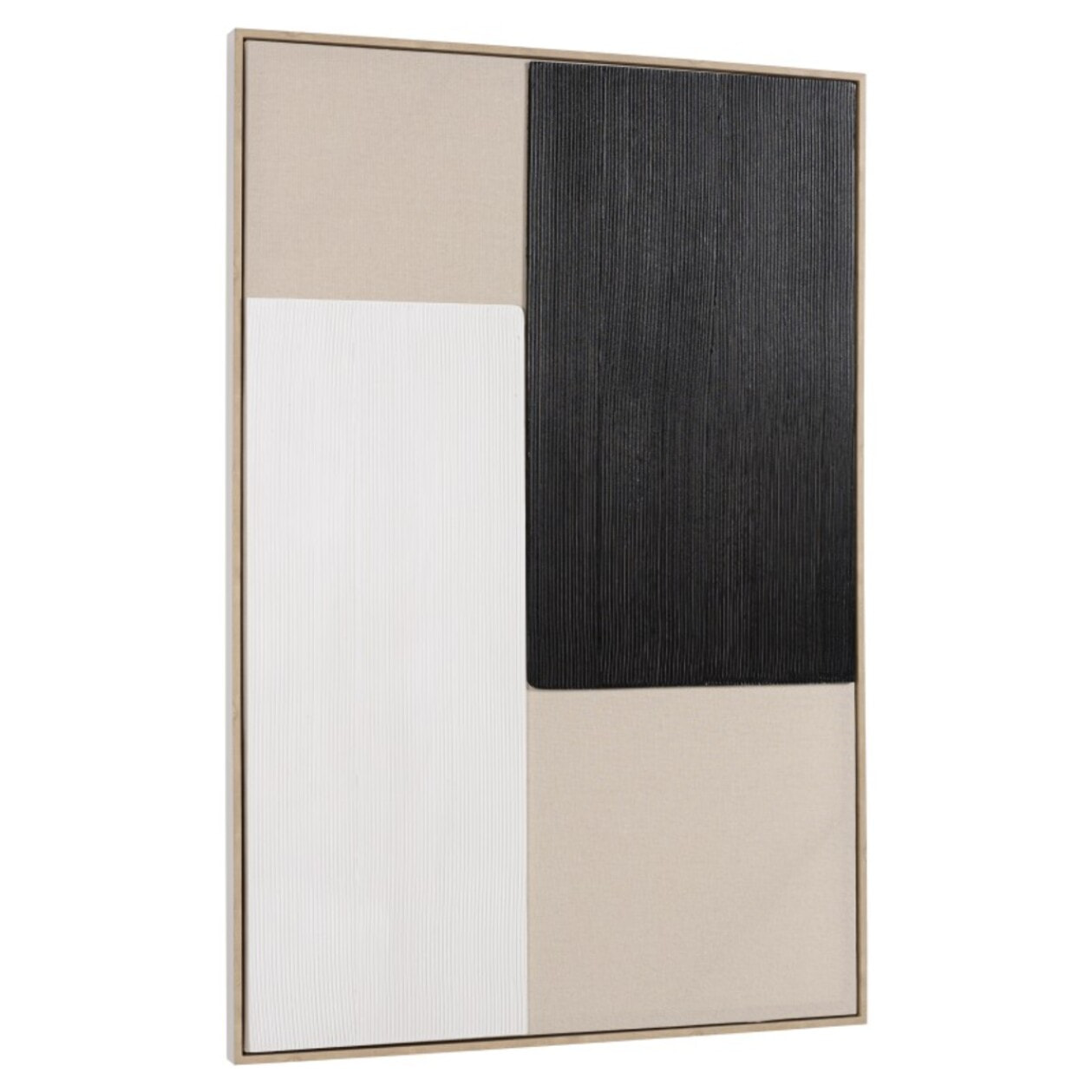 HOMER - Décoration murale 83x123cm mix matières, cadre bicolore