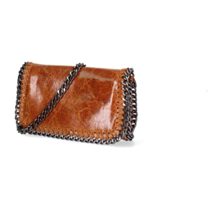 Borsa a tracolla da donna Made in Italy - Eolian Nova - Pelle scamosciata stampata - 22.0 x 13.0 x 4.0 cm