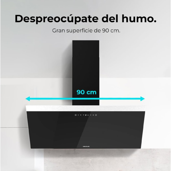 Cecotec Hotte décorative Bolero Flux DT 606500 Glass Black A