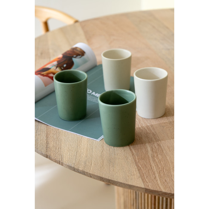 J-Line tasse - céramique - vert/blanc - boîte de 4