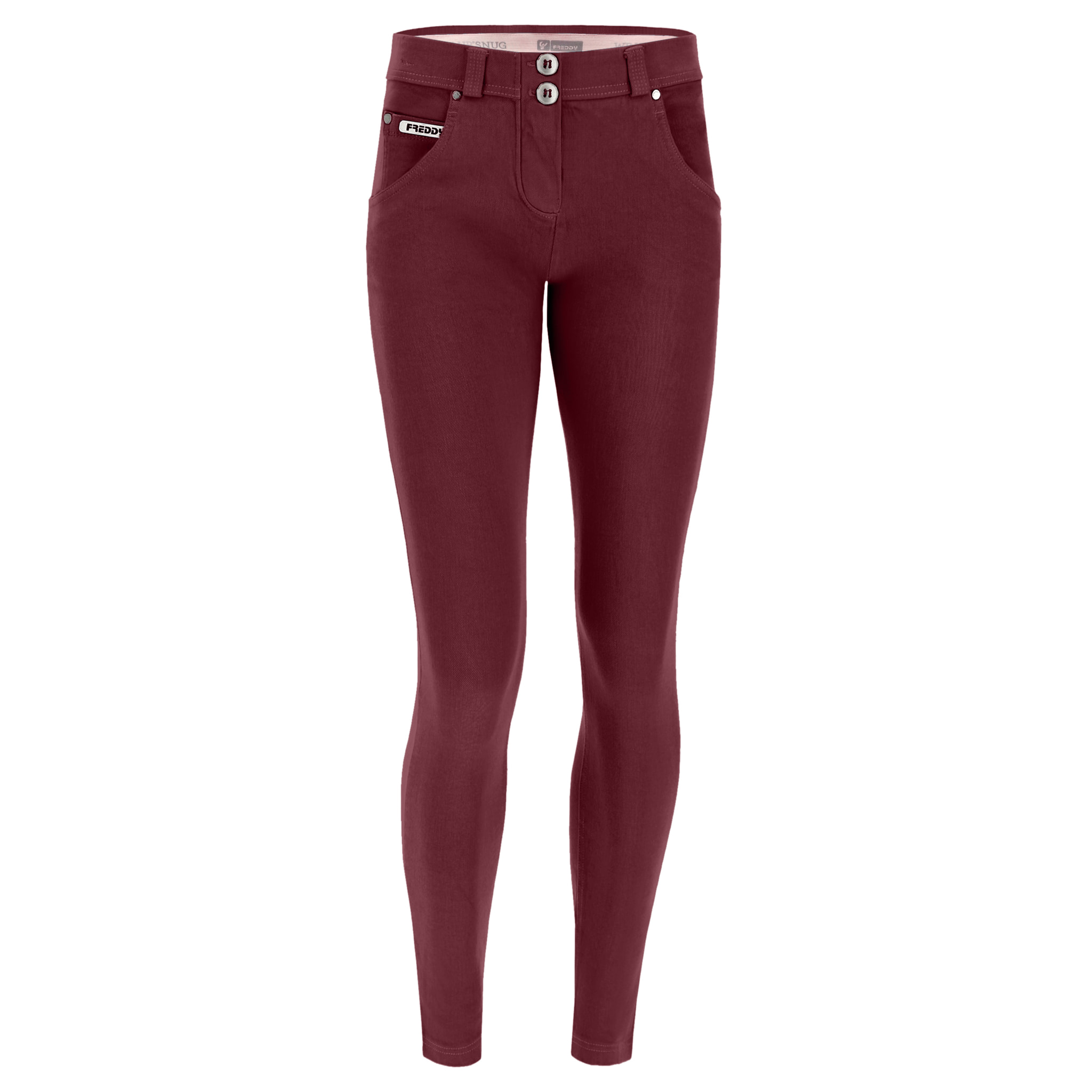 Pantaloni push up WR.UP® skinny in tessuto navetta tinto in capo