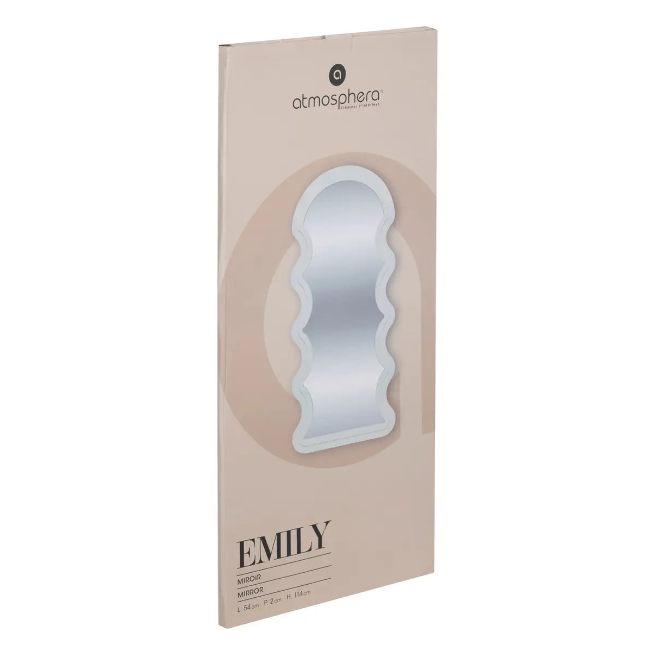 Miroir vague "Emily" blanc 114x54cm