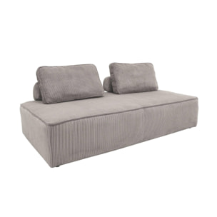 Ensemble chauffeuses LAO pour canapé modulable en velours côtelé 3 places gris clair