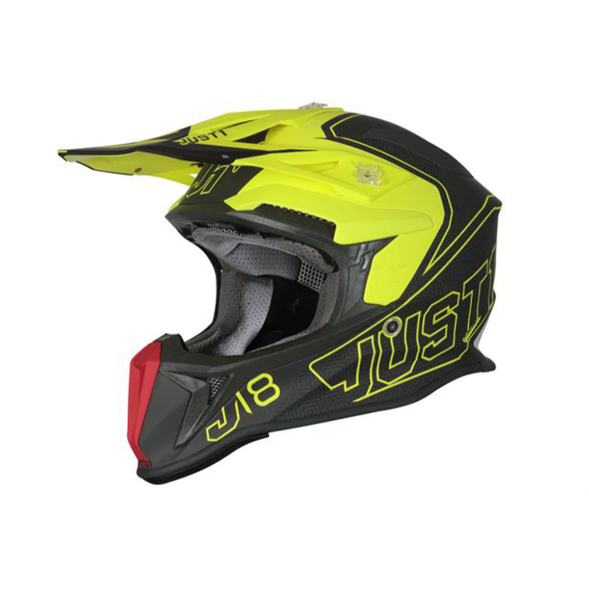 CASCO OFFROAD J18 VERTIGO RED GREY FLUO YELLOW JUST1