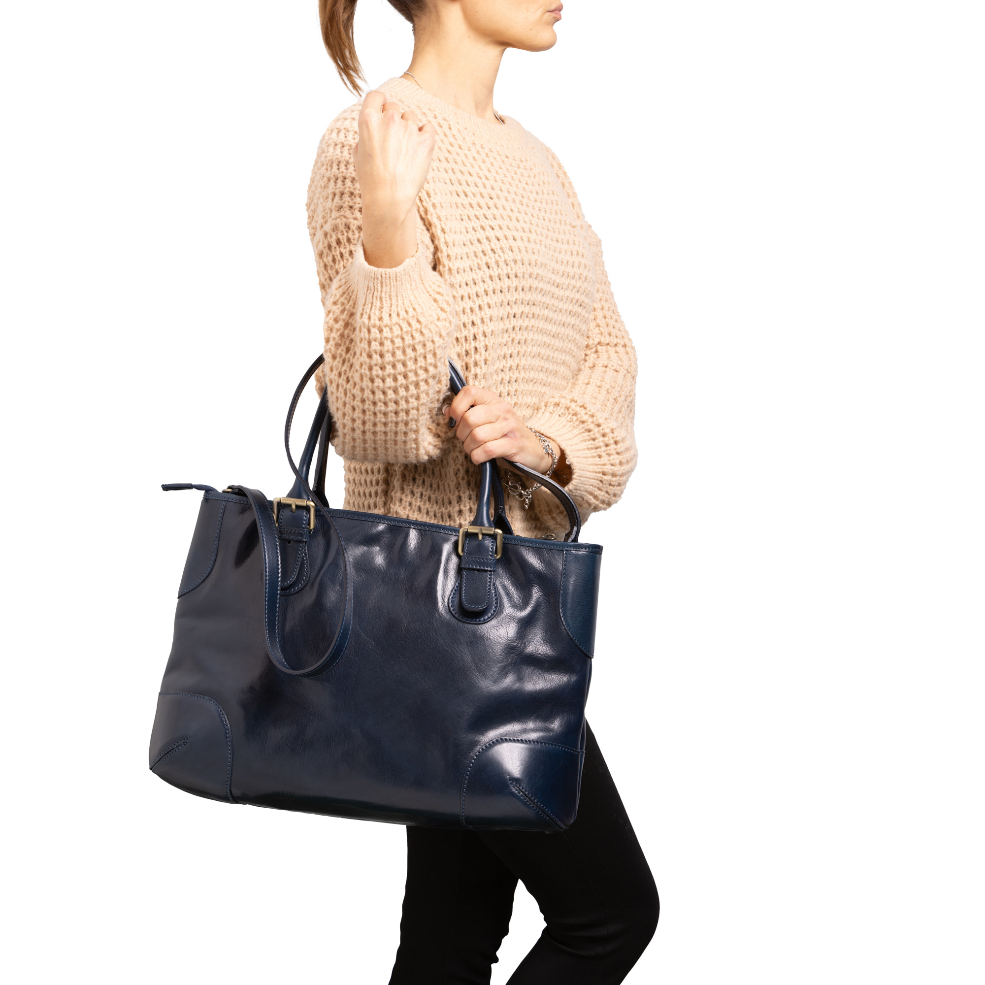 Borsa a tracolla  da donna In Vera pelle Made in Italy 28x43x16 cm