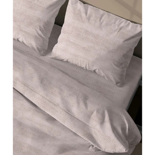 Parure Copripiumino BonBon Beige per letto singolo in 100% Cotone e Made in Italy, moderno pralinato