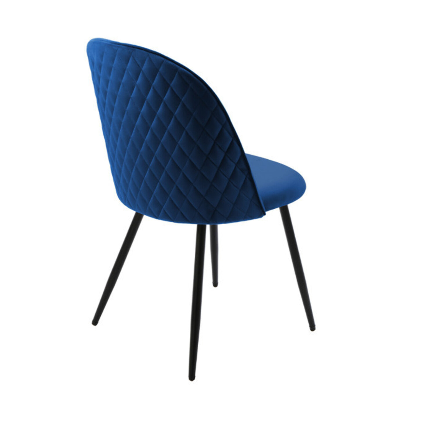 Chaise en velours dossier capitonné pieds métal Noir- SANSA