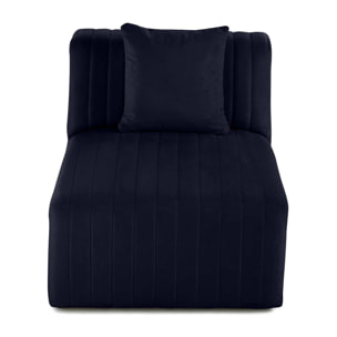 Nova - module d'assise sans accoudoirs - en velours - Bleu marine