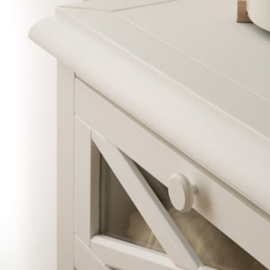 Commode Niza -bois massif d'araucaria et panneau mdf-couleur laqué blanc mat 100 x 87 x 42 cm