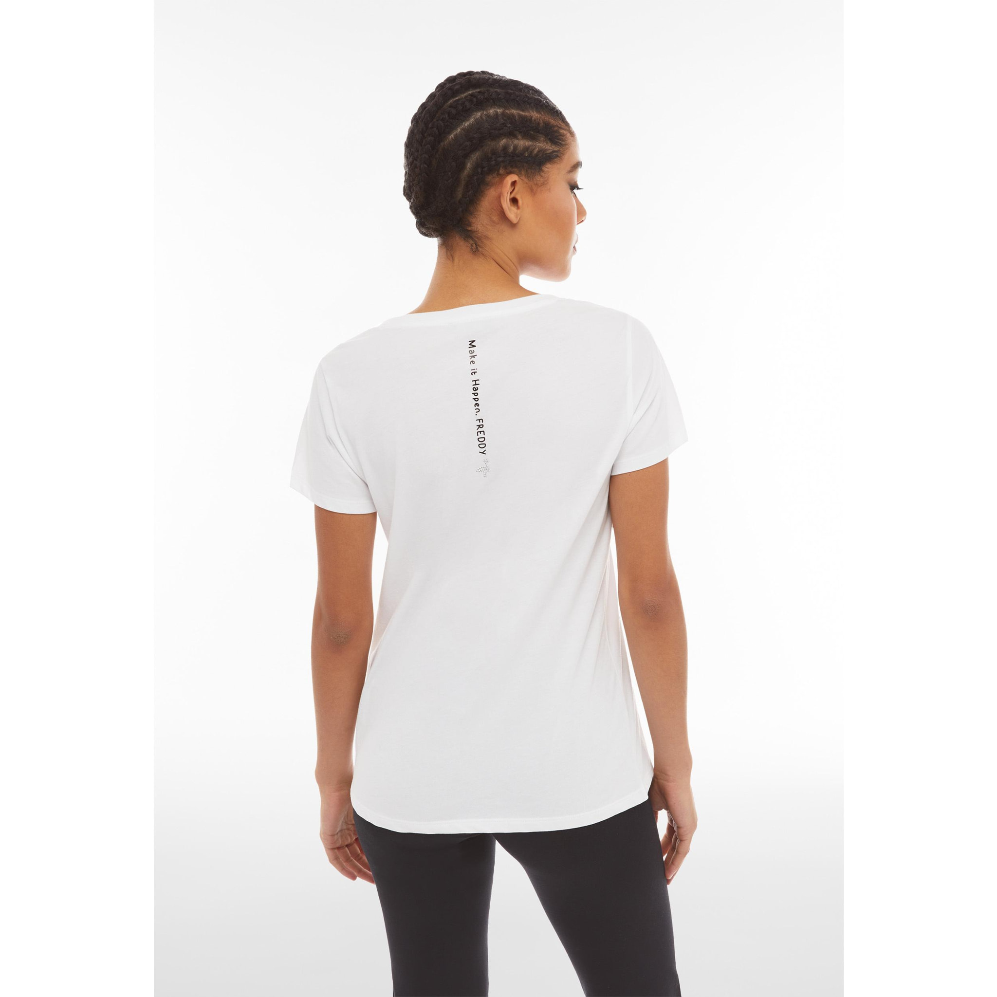 T-shirt donna in cotone pima con micro stampe