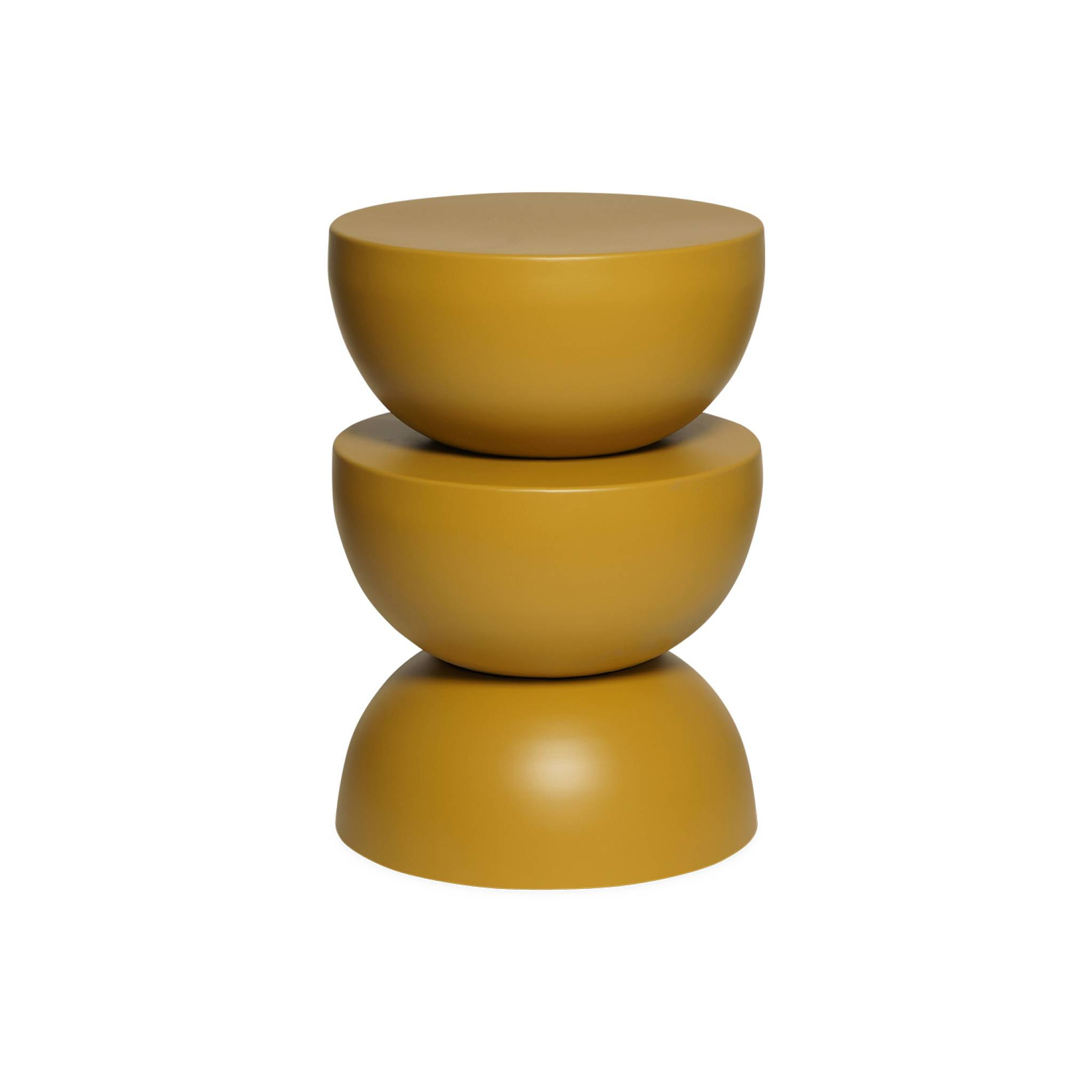 Table d'appoint. bout de canapé. table de chevet en métal. moutarde. Coumba. Ø32 x H 46.5cm