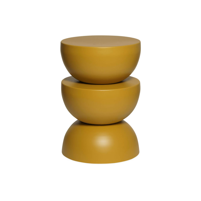 Table d'appoint. bout de canapé. table de chevet en métal. moutarde. Coumba. Ø32 x H 46.5cm