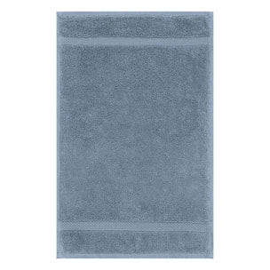 Serviette invites pur coton 550 g/m² uni bleu Elea bleu ardoise