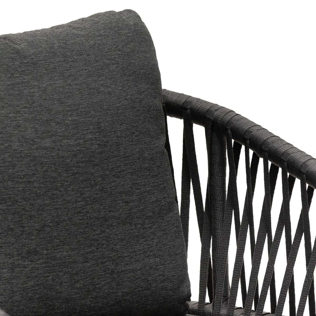 Lot de 2 fauteuils de jardin "Oriengo" anthracite & graphite en aluminium et mailles tressées