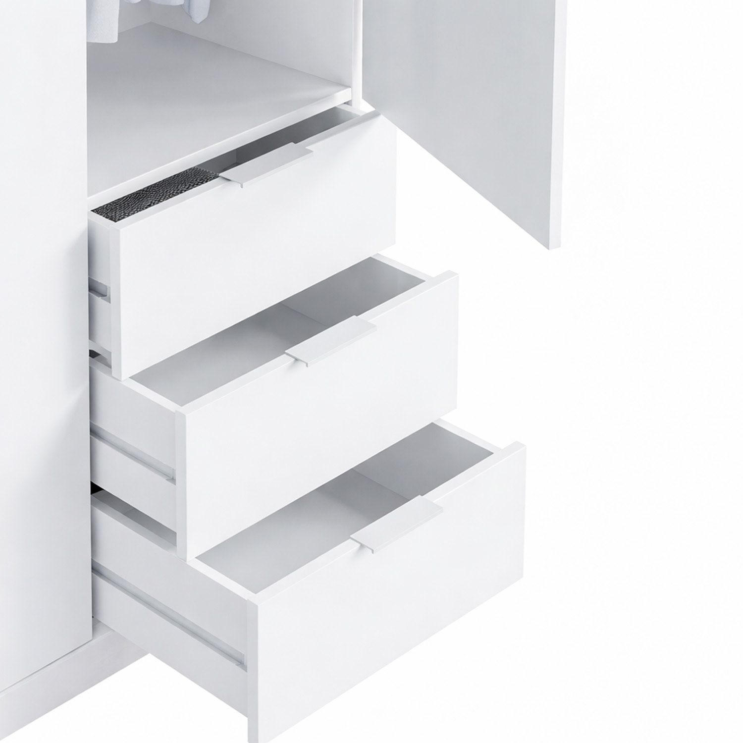 Armadio Con 3 Ante Battenti E 3 Cassetti Armadietto Con Asta Appendi Abiti E 3 Ripiani Per Camera Da Letto Design Moderno 180 x 121 x 52 Cm Bianco