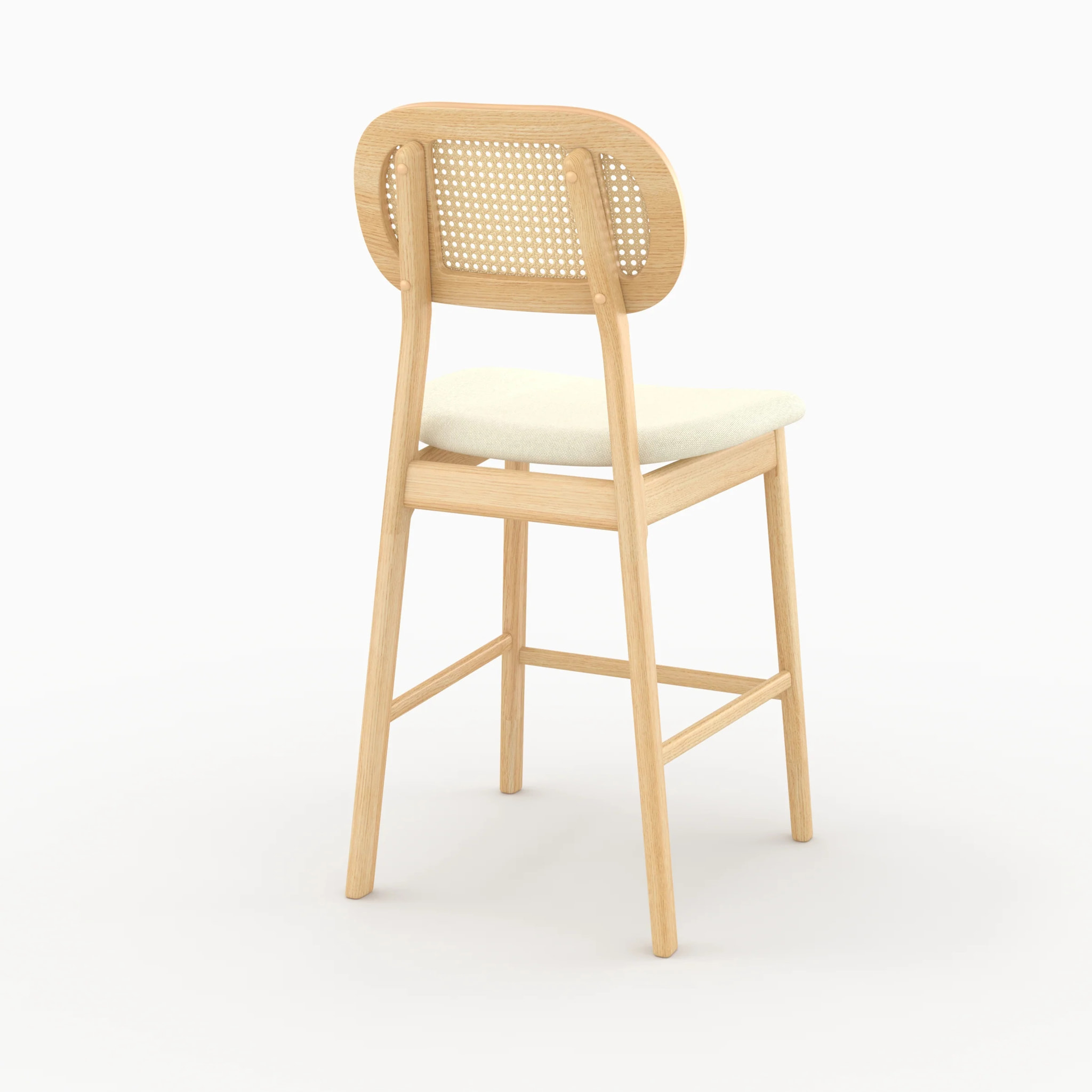 Lot de 2 chaises pour îlot central 64,5 cm en tissu beige - Maria