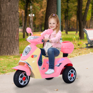 Moto Eléctrica Infantil Tipo Triciclo Rosa