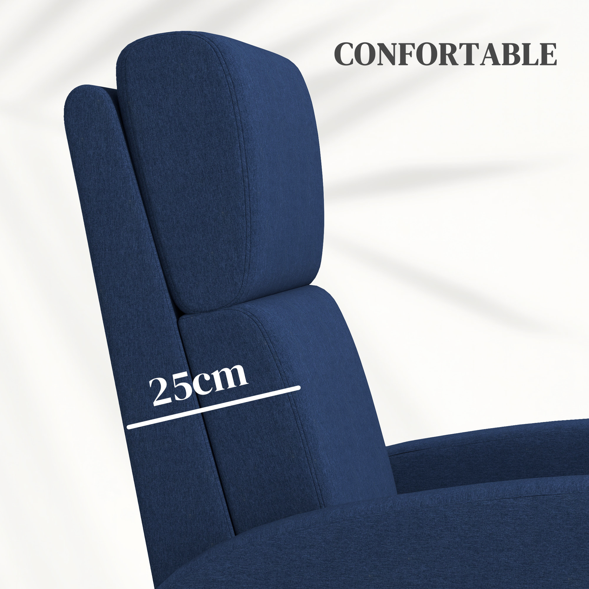 Fauteuil de relaxation inclinable réglable repose-pied tissu bleu