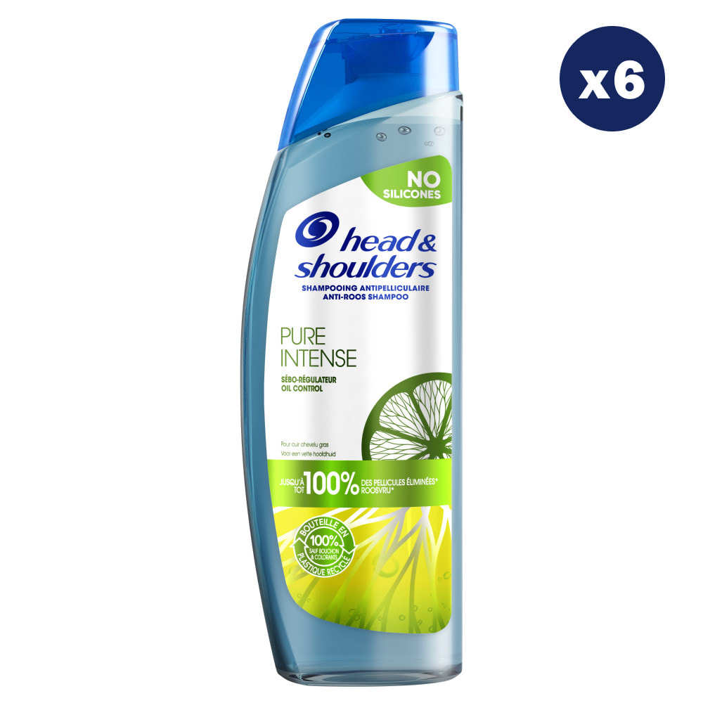 6 Shampoings Pure Intense Sébo-Régulateur 250ml - Head & Shoulders