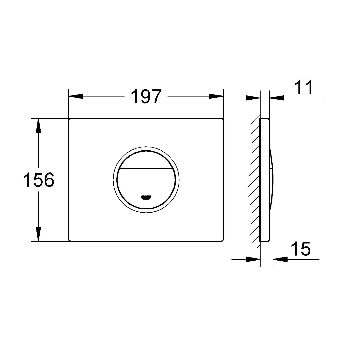 GROHE Nova Cosmopolitan Plaque de commande Chromé 38765000