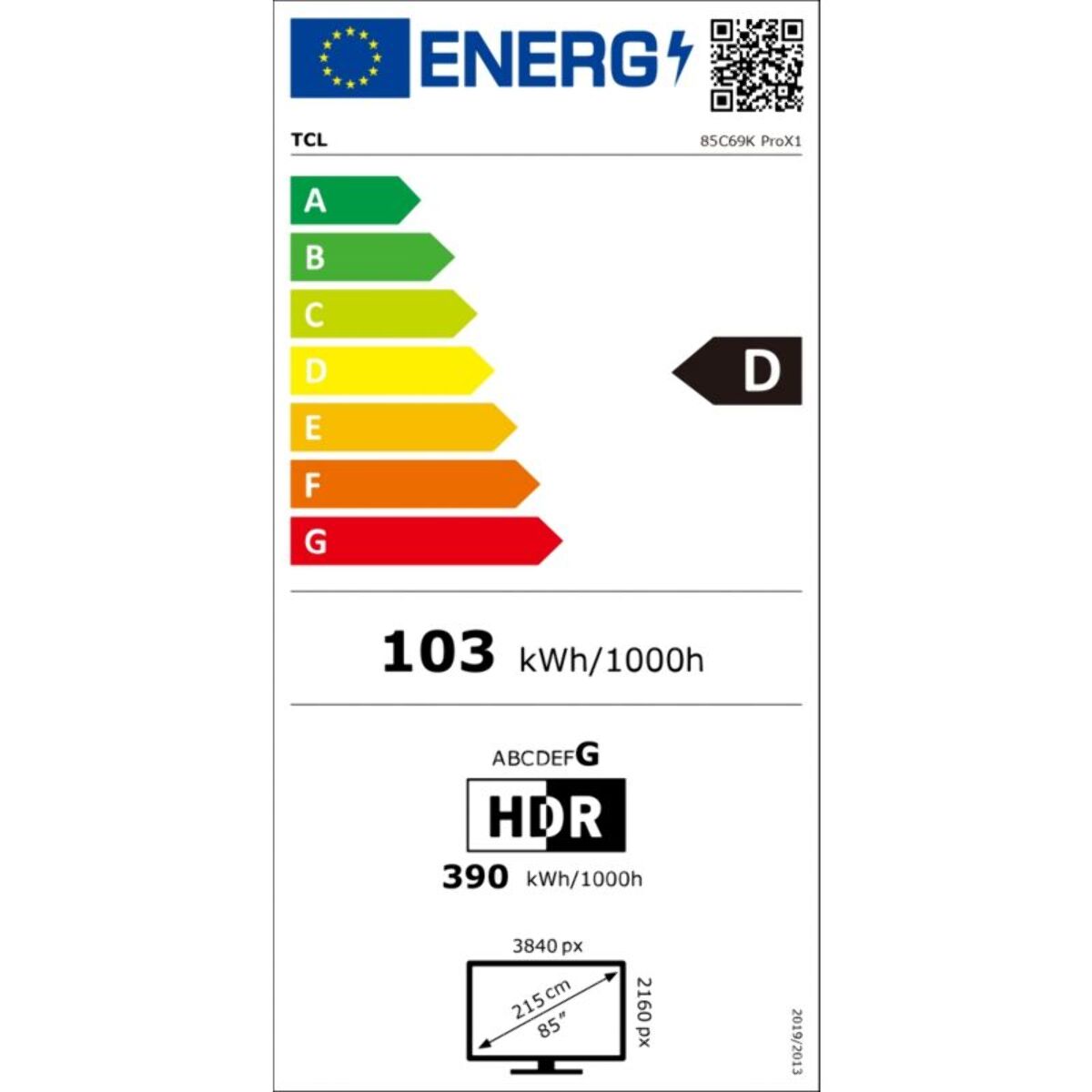 TV Mini LED TCL 85C69K PRO (2026) 85" (216 cm) - Expérience Gaming, 144Hz, Google TV
